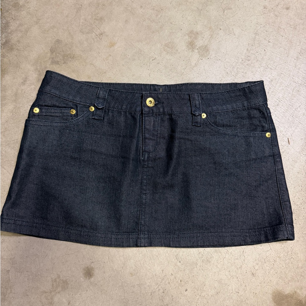 Women’s y2k Dark Denim Mini Skirt - Black